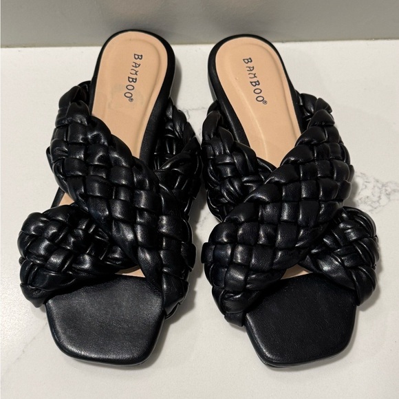 5/$25 Bamboo Woven Cris Cross Sandals - Picture 2 of 5